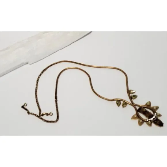 Stella & Dot Soliel Necklace Jewelry Gold Tone Crystal Rhinestones Neutral *note - Picture 7 of 10